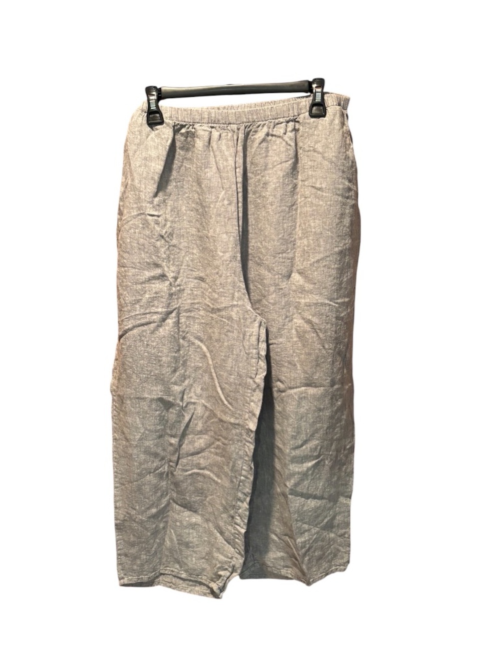 Flax Women's Pull On Linen Wide Leg Pants in Gray Size 1G 18/20